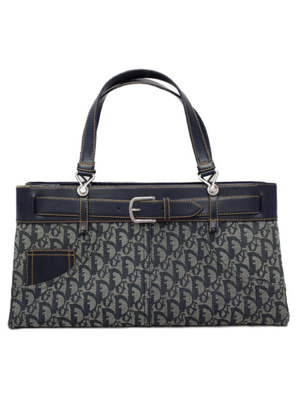 Christian Dior Diorissimo Jean Pocket Tote John Galliano blue Dior Oblique navy